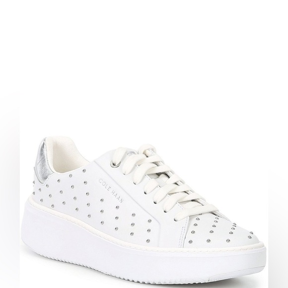 Cole HaanGrandPrø Topspin Studded Leather Platform Sneakers NWOB